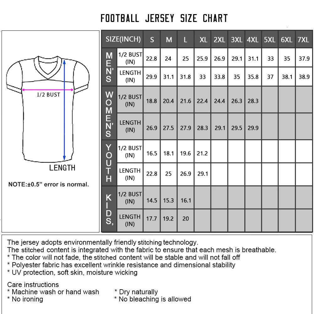 American Football Jersey Personalized